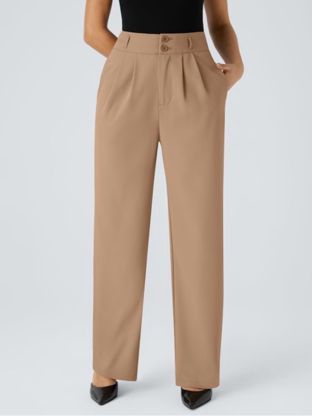 Halara Viral High Rise Stretchy Work Pants Straight Leg Capsule Staple Trouser